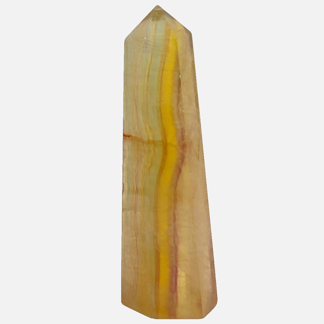 Yellow Fluorite Obelisk - Rainbow