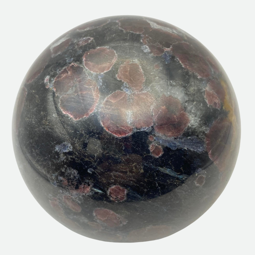 Large Garnet in Arfvedsonite Sphere