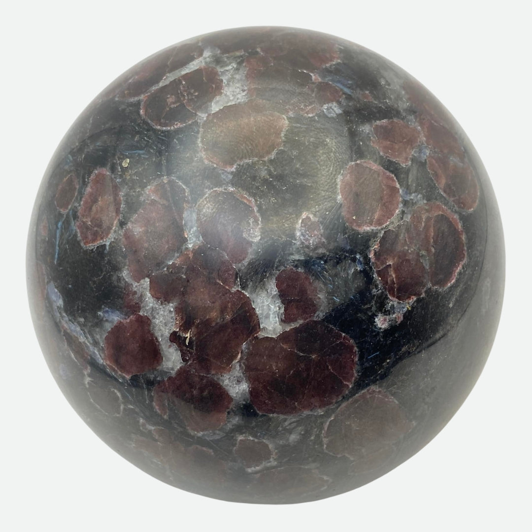 Large Garnet in Arfvedsonite Sphere