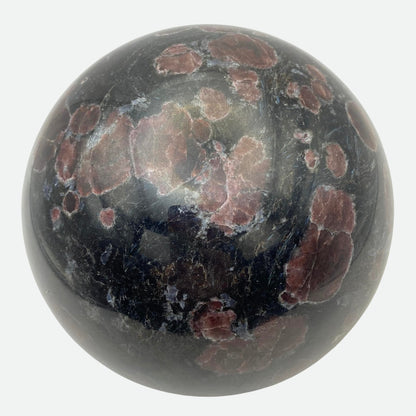 Large Garnet in Arfvedsonite Sphere