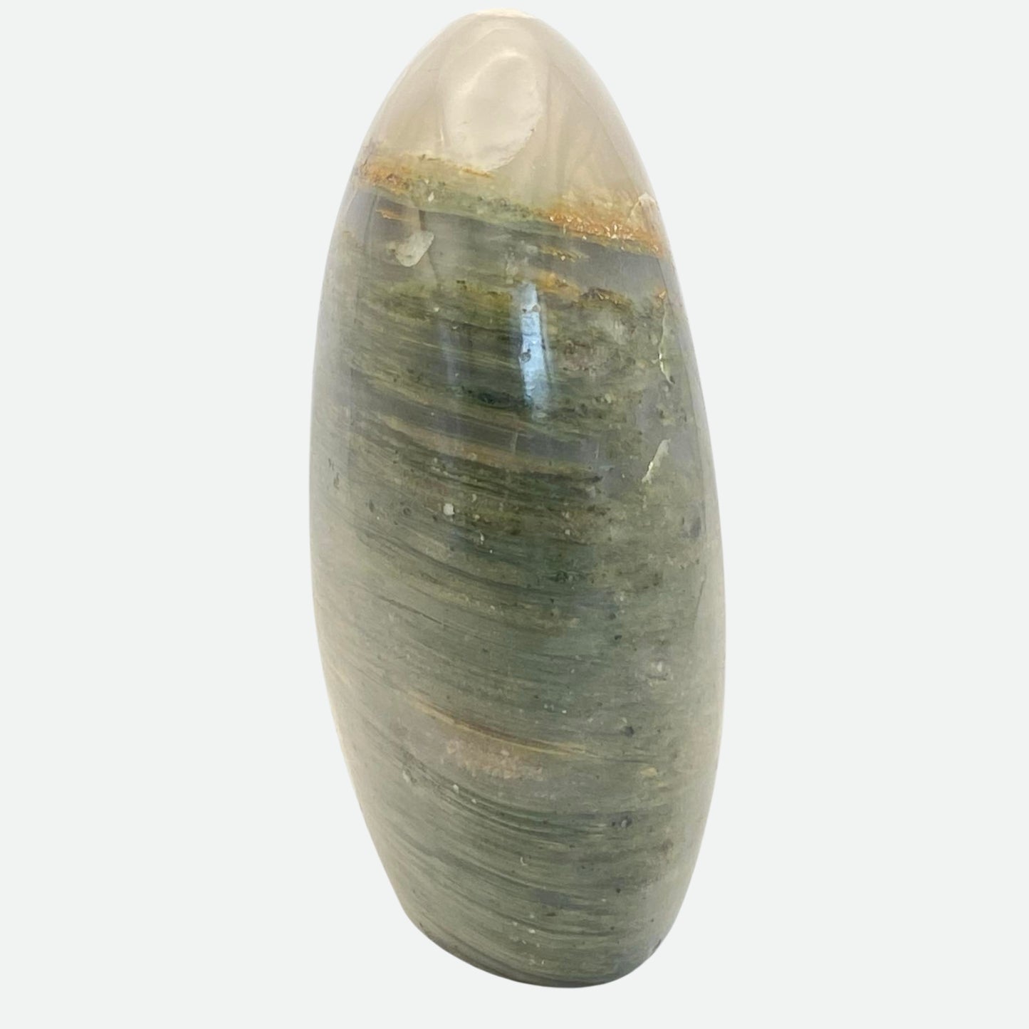 Green Agate with Petrified Wood Freeform #8