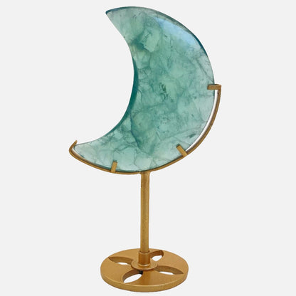 Green Fluorite Moon on Stand #2 - Large