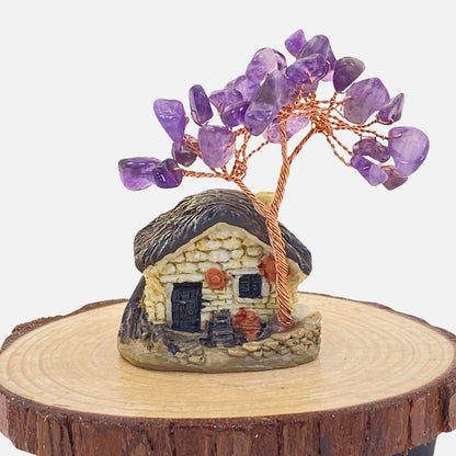 Amethyst Chip Tree & Mini Cottage