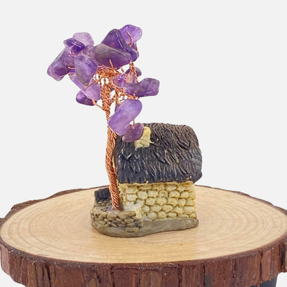 Amethyst Chip Tree & Mini Cottage