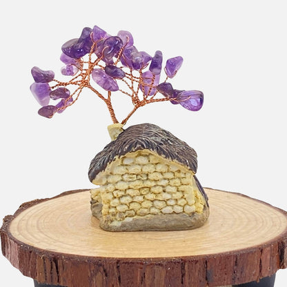 Amethyst Chip Tree & Mini Cottage