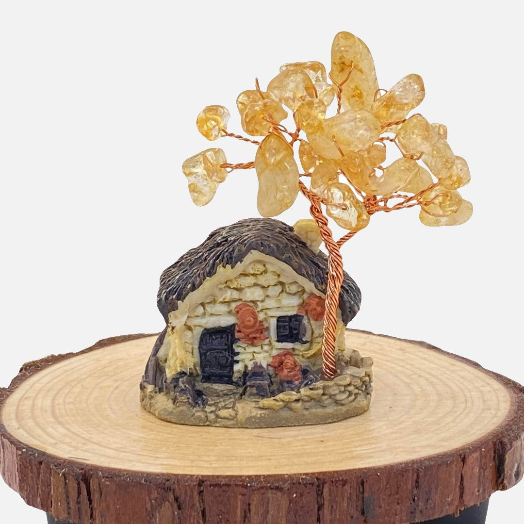 Citrine Chip Tree & Mini Cottage