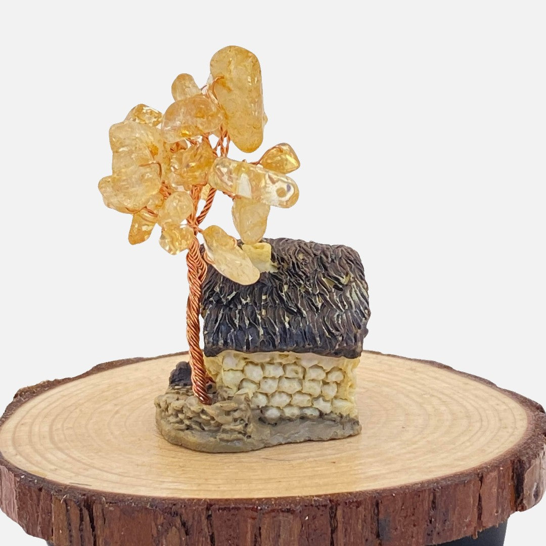 Citrine Chip Tree & Mini Cottage