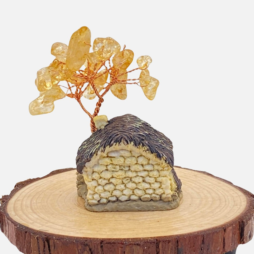 Citrine Chip Tree & Mini Cottage