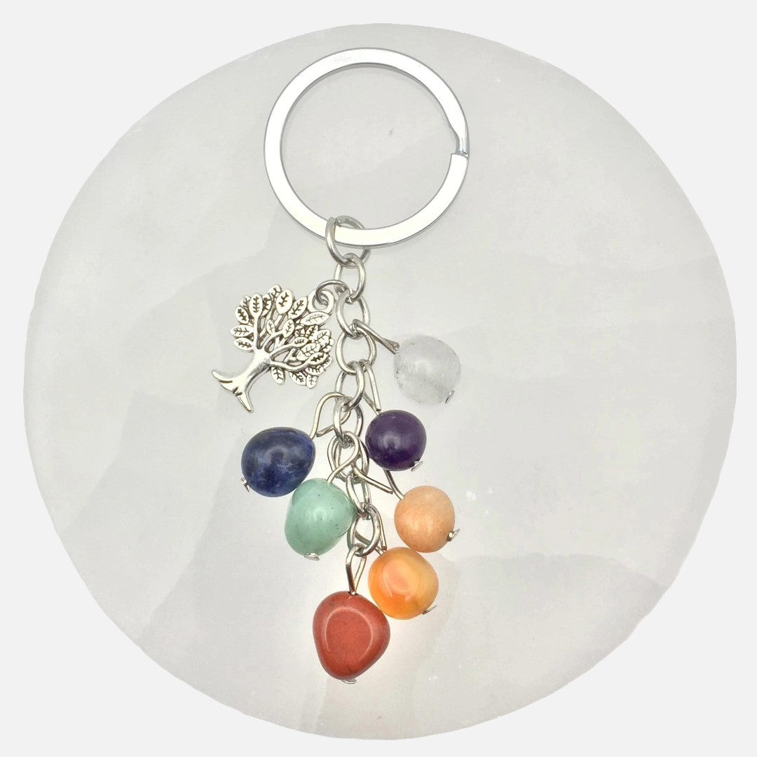 Tree of Life Chakra Keyring