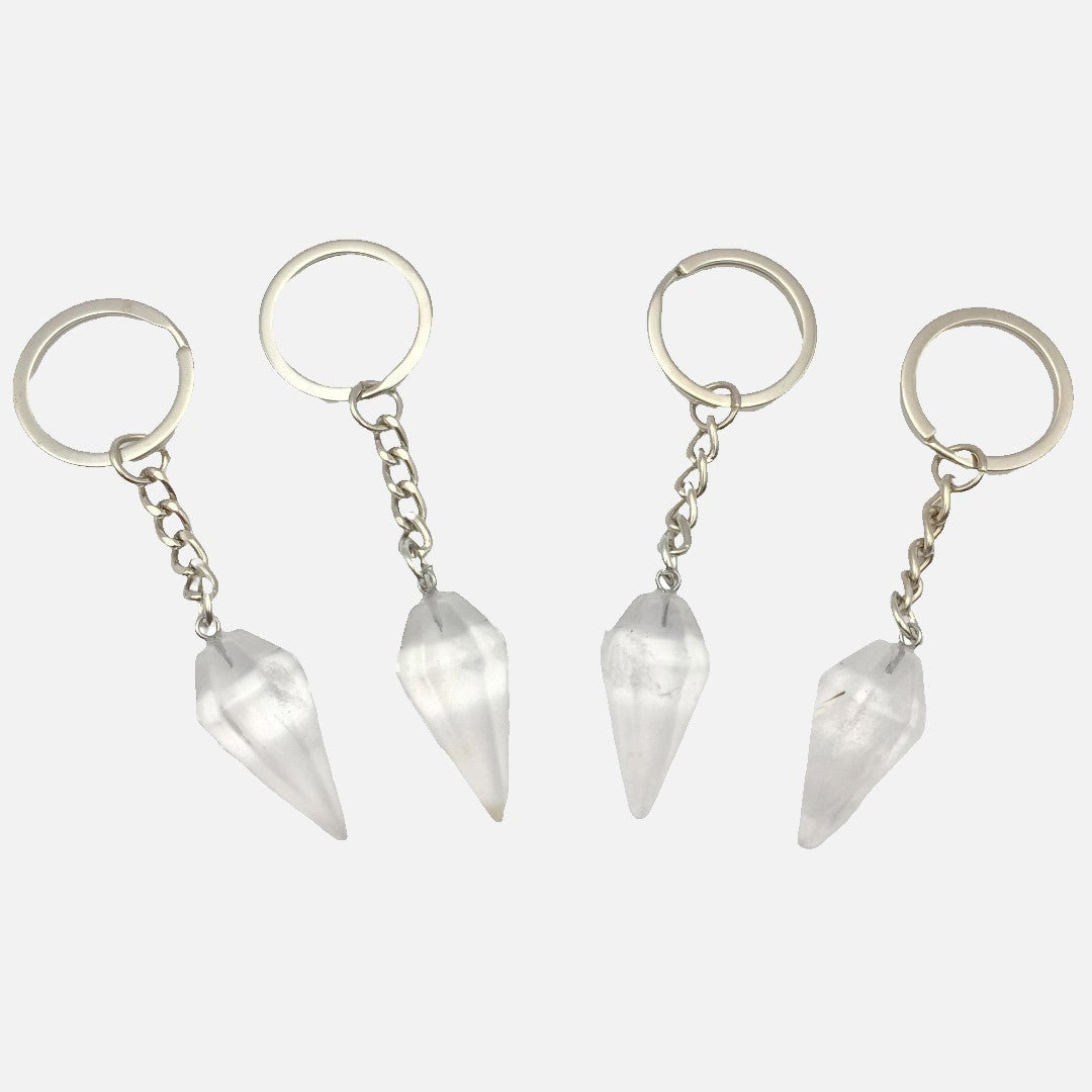 Clear Quartz Pendulum Keyring