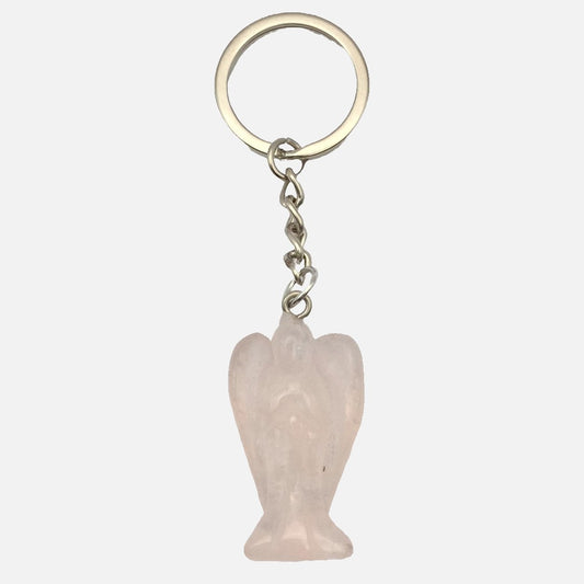 Rose Quartz Angel Keyring