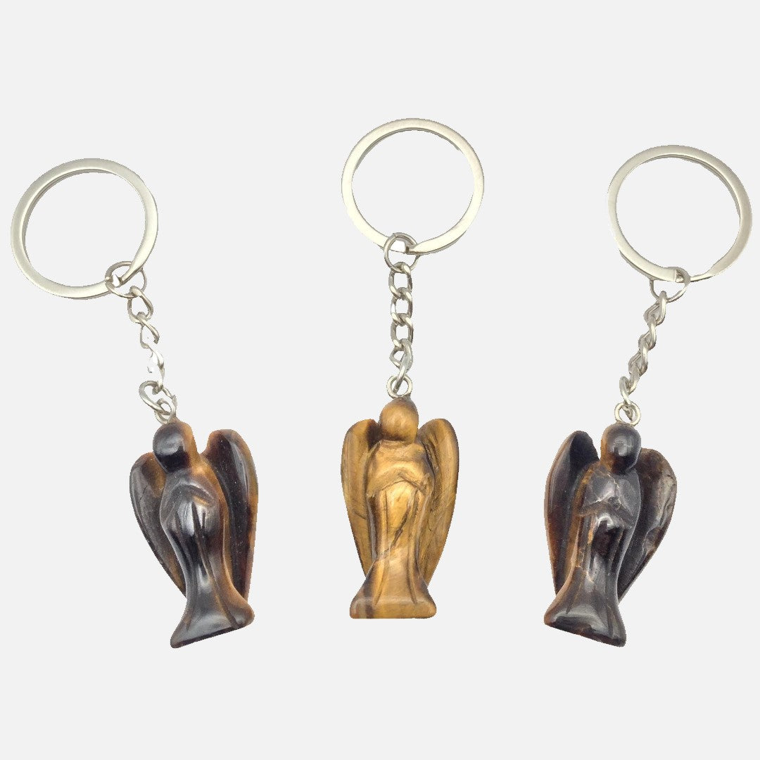 Tiger's Eye Angel Keyring