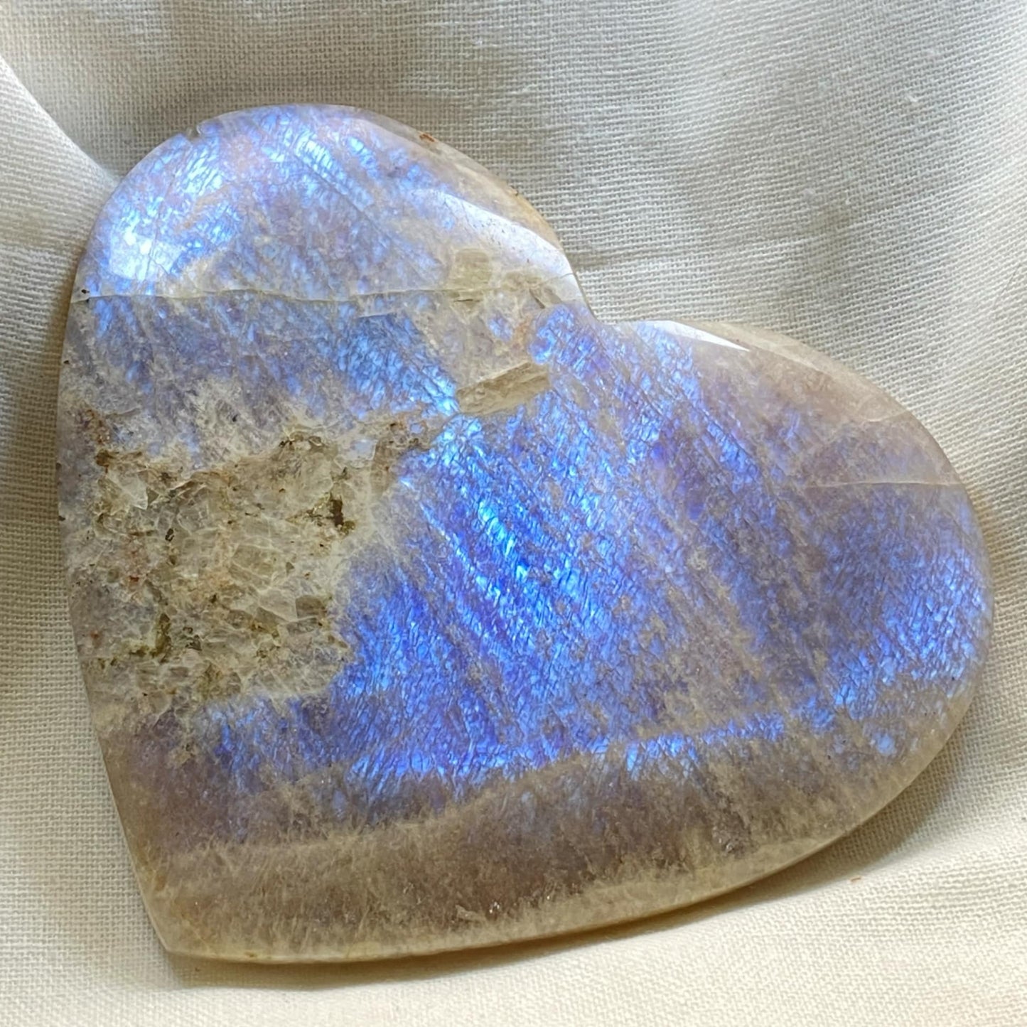 Rainbow Moonstone Heart #7 - LARGE