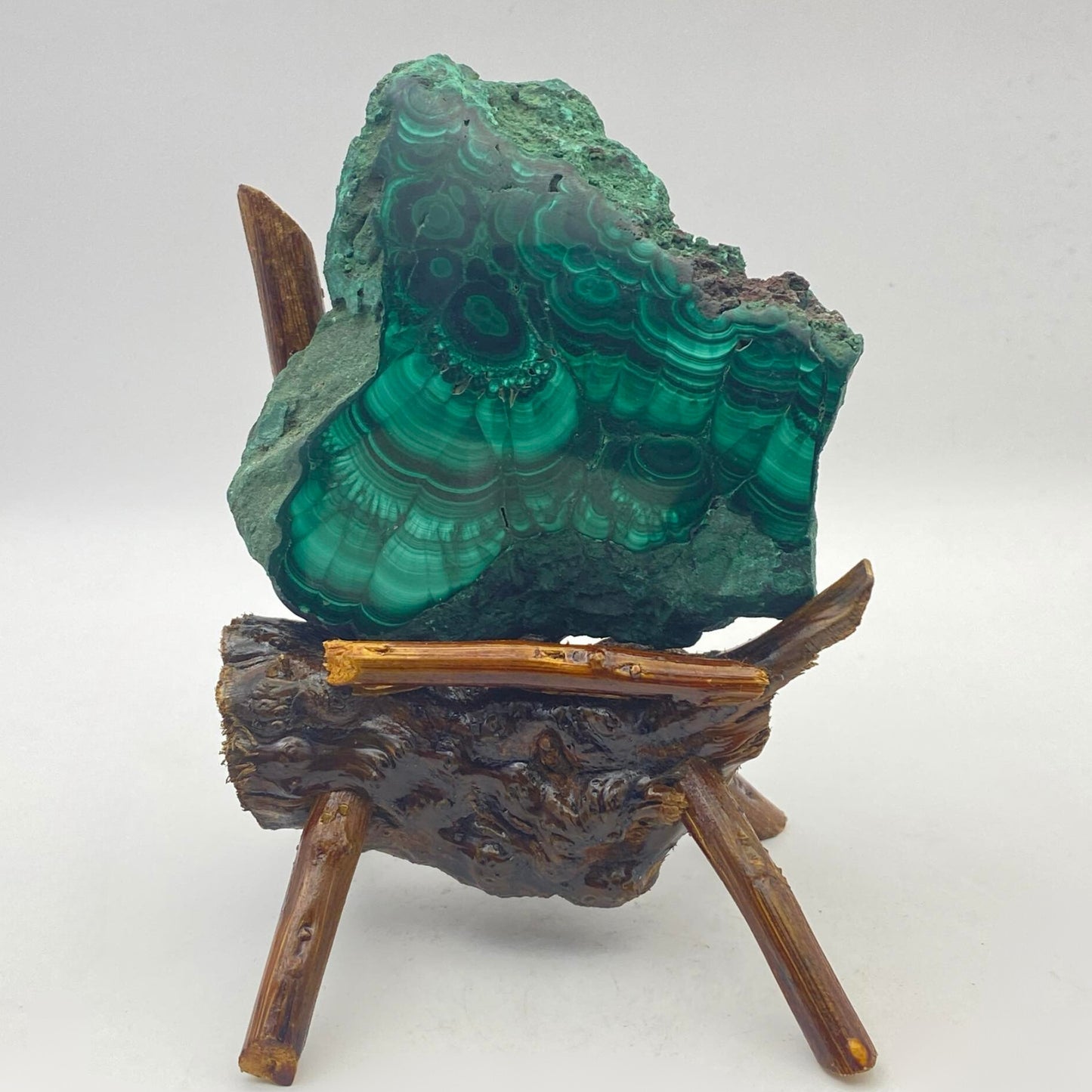 Natural Malachite Slab #2 with FREE Stand!