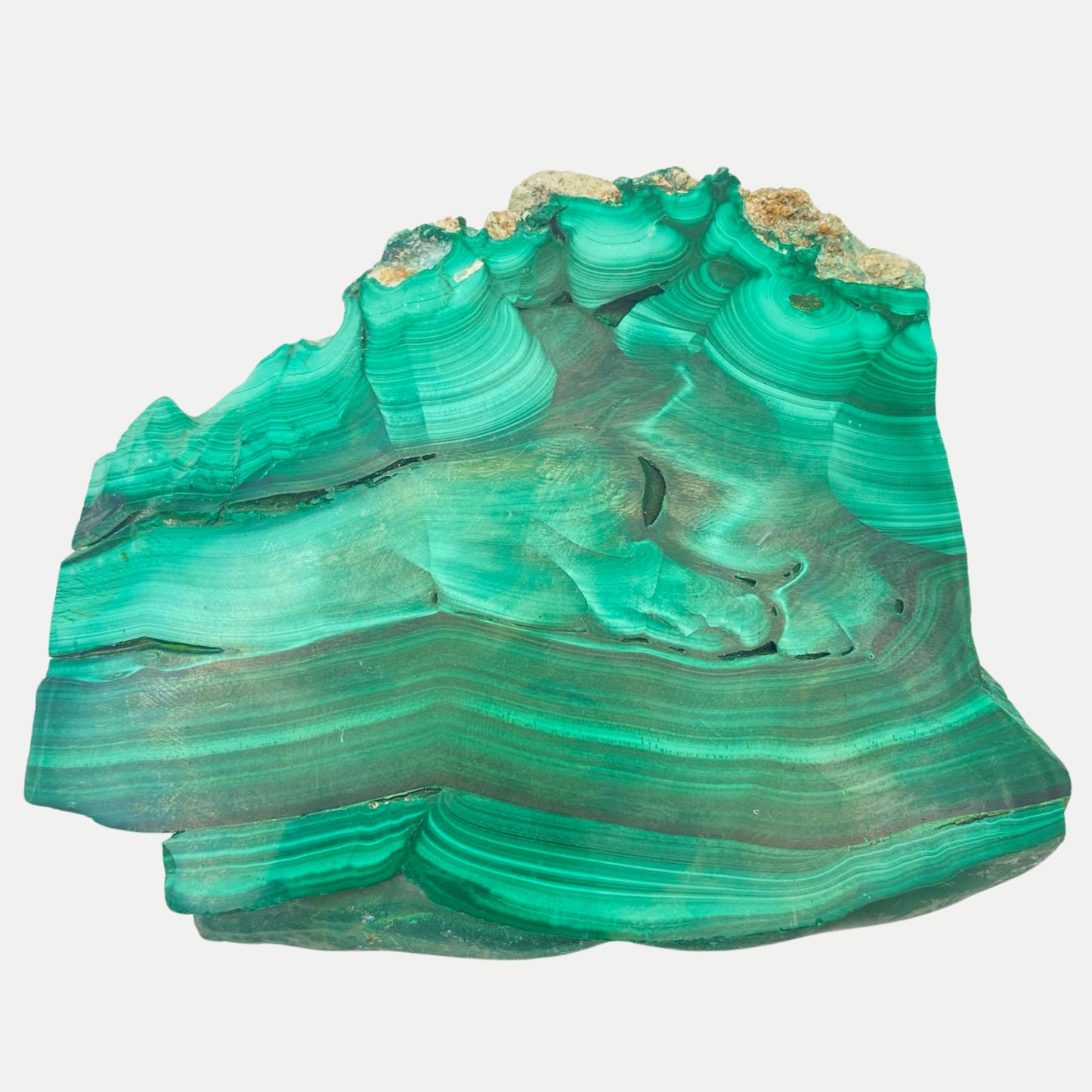 Natural Malachite Slab #3 with FREE Wooden Stand!