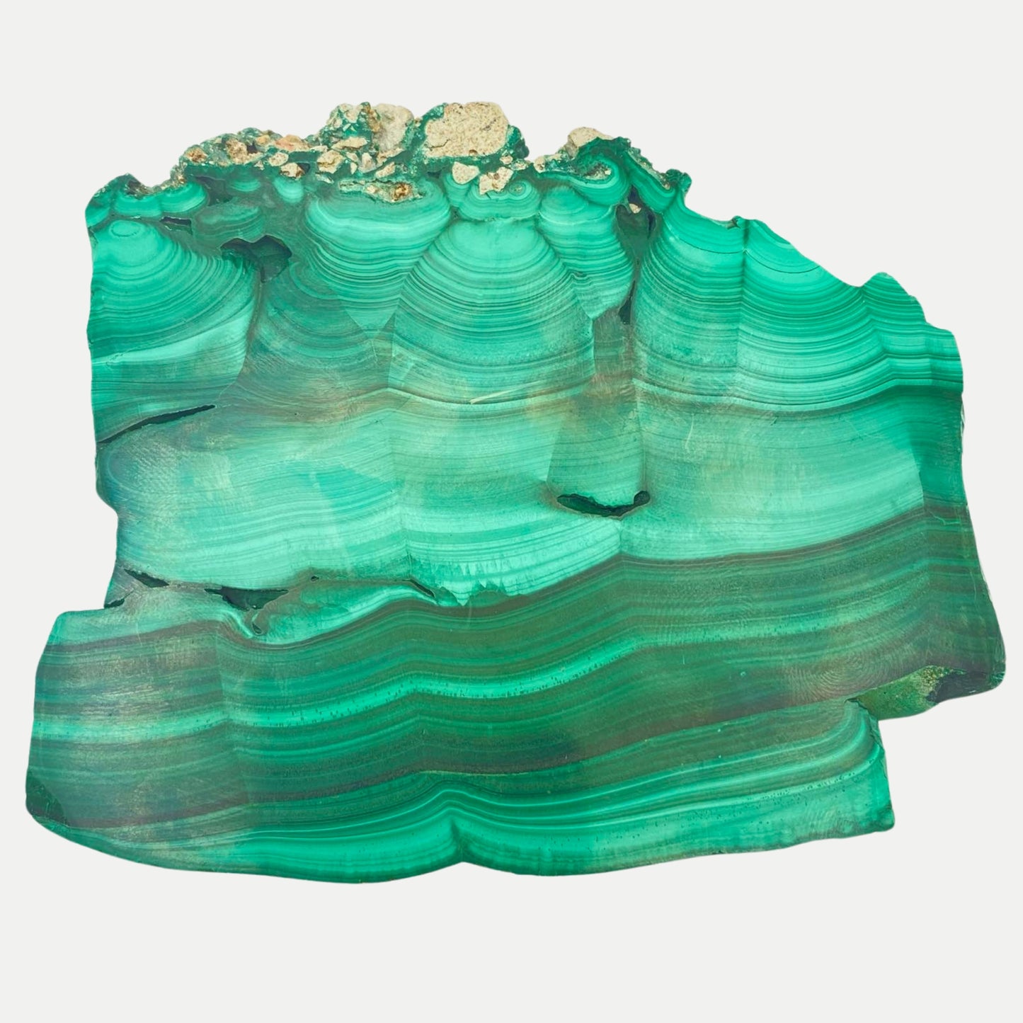 Natural Malachite Slab #3 with FREE Wooden Stand!