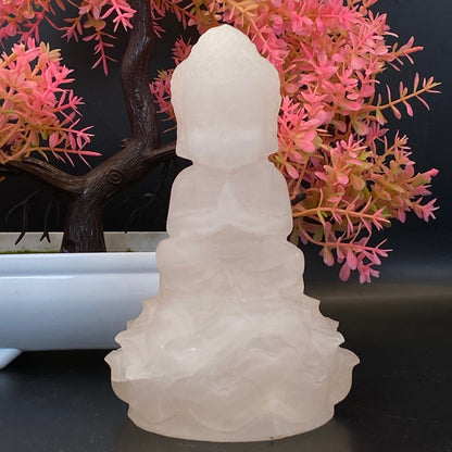 Mangano Calcite Buddha on Lotus - LARGE