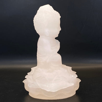 Mangano Calcite Buddha on Lotus - LARGE