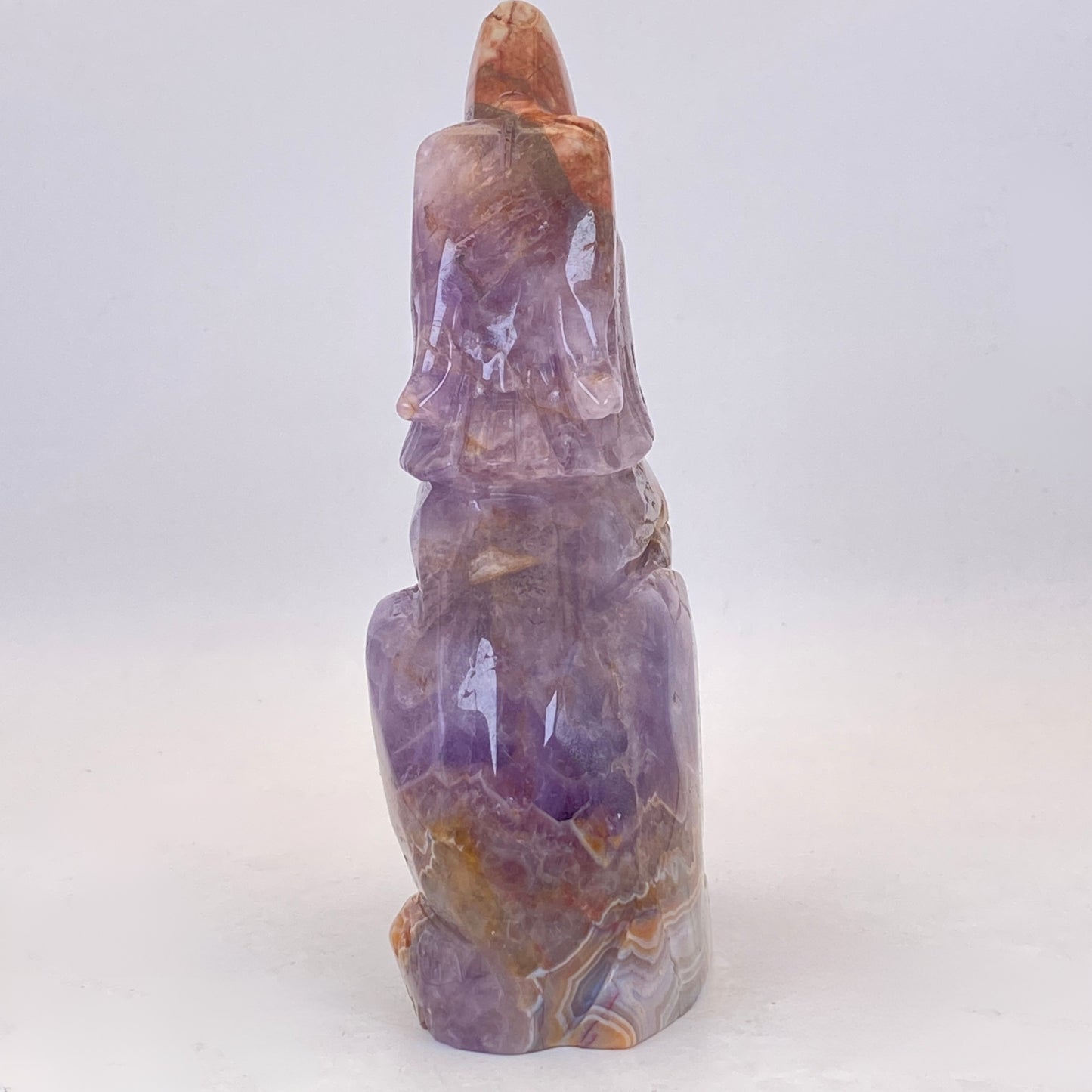 Mexican Agate with Amethyst Wolf - LARGE