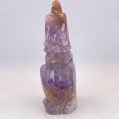 Mexican Agate with Amethyst Wolf - LARGE