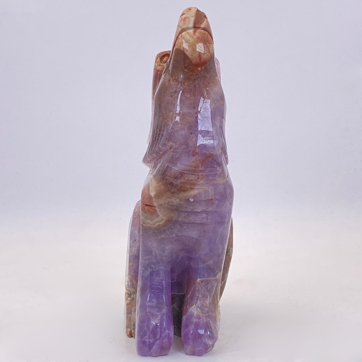 Mexican Agate with Amethyst Wolf - LARGE