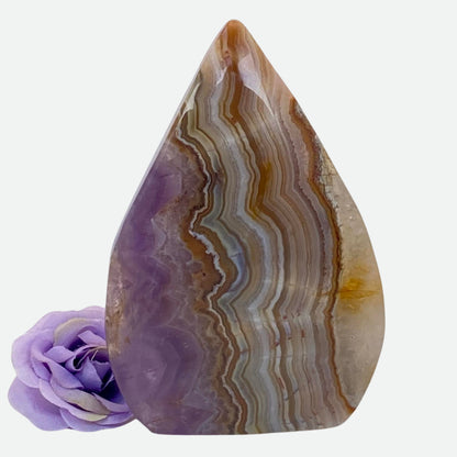 Mexican Agate with Amethyst Freeform #3