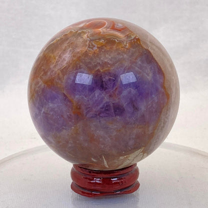 Mexican Agate with Amethyst Sphere #2