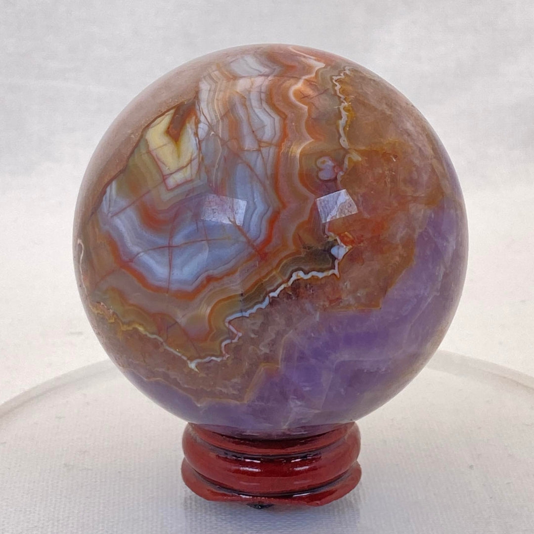 Mexican Agate with Amethyst Sphere #2