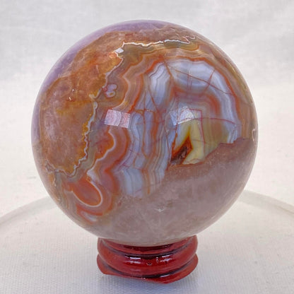 Mexican Agate with Amethyst Sphere #2