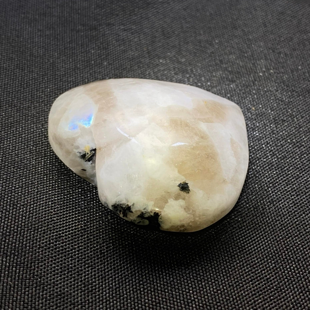 Rainbow Moonstone with Black Tourmaline Heart #2