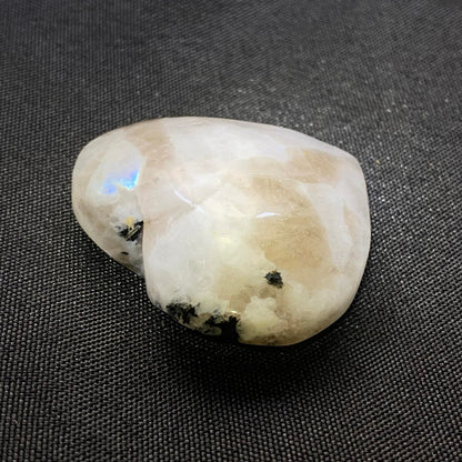 Rainbow Moonstone with Black Tourmaline Heart #2