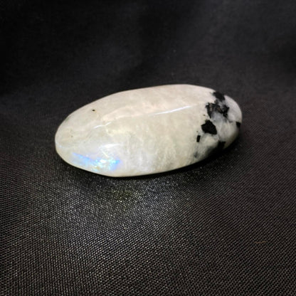 Rainbow Moonstone with Black Tourmaline Palm Stone #1