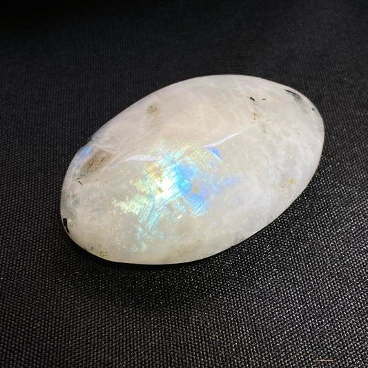 Rainbow Moonstone with Black Tourmaline Palm Stone #3