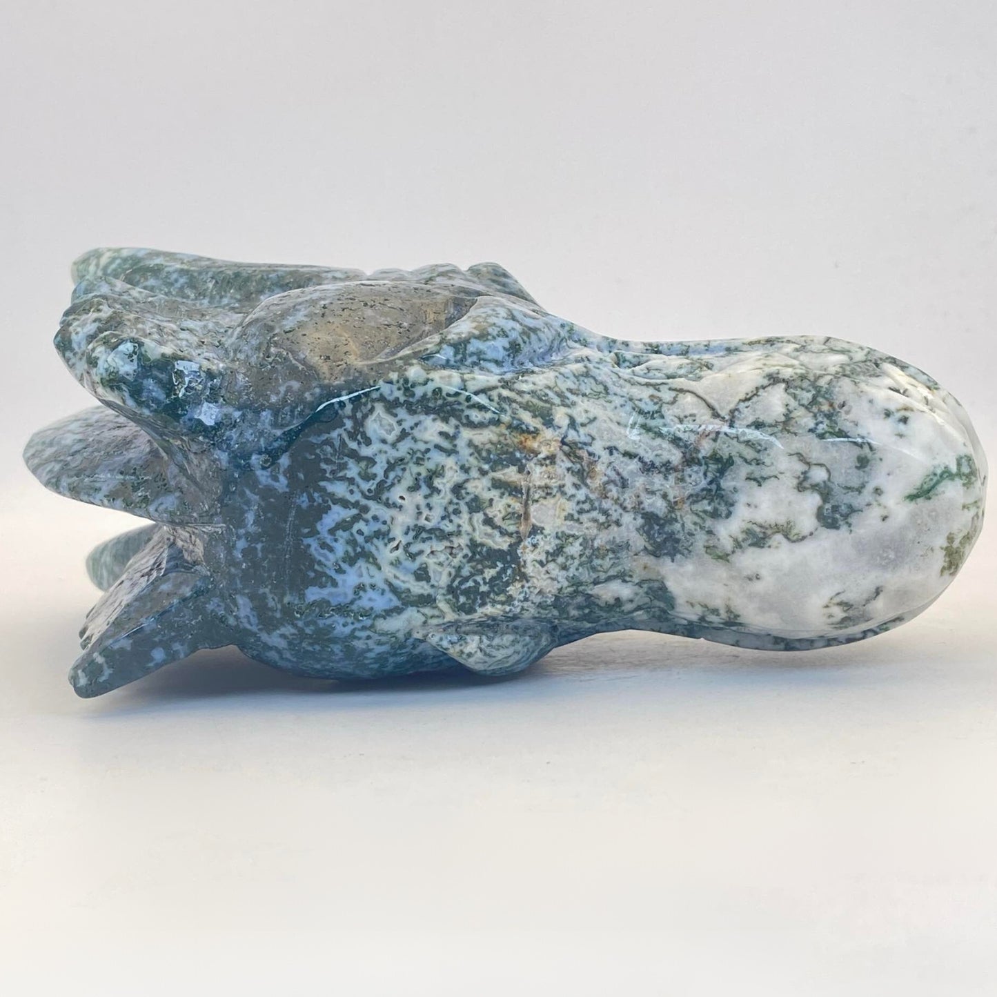 HUGE Moss Agate Dragon Head