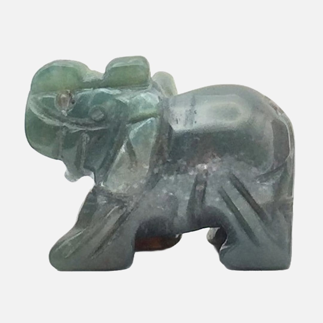 Moss Agate Elephant #2 - Small