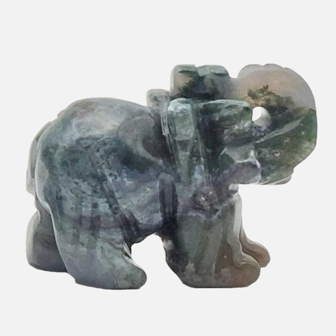 Moss Agate Elephant #3 - Small