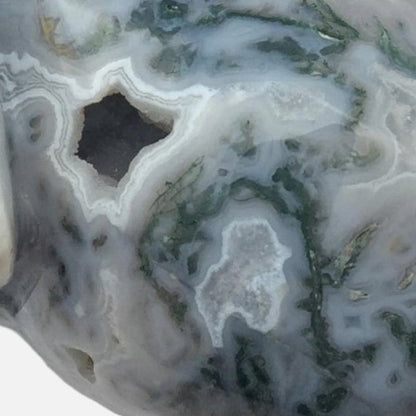 Druzy Moss Agate Elephant - Large