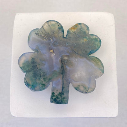 Moss Agate Four Leaf Clover