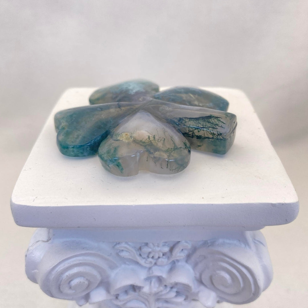 Moss Agate Four Leaf Clover