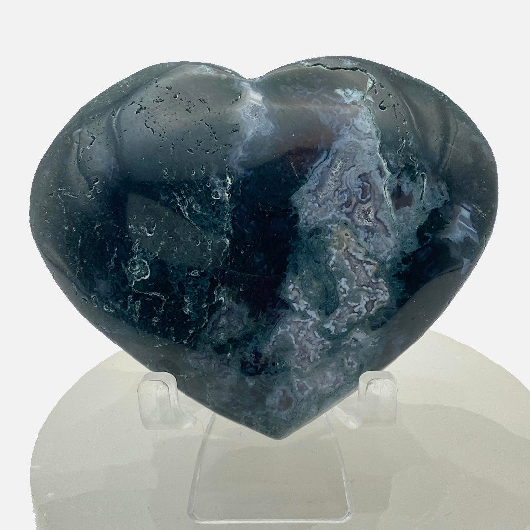 Moss Agate Heart #4 - Large