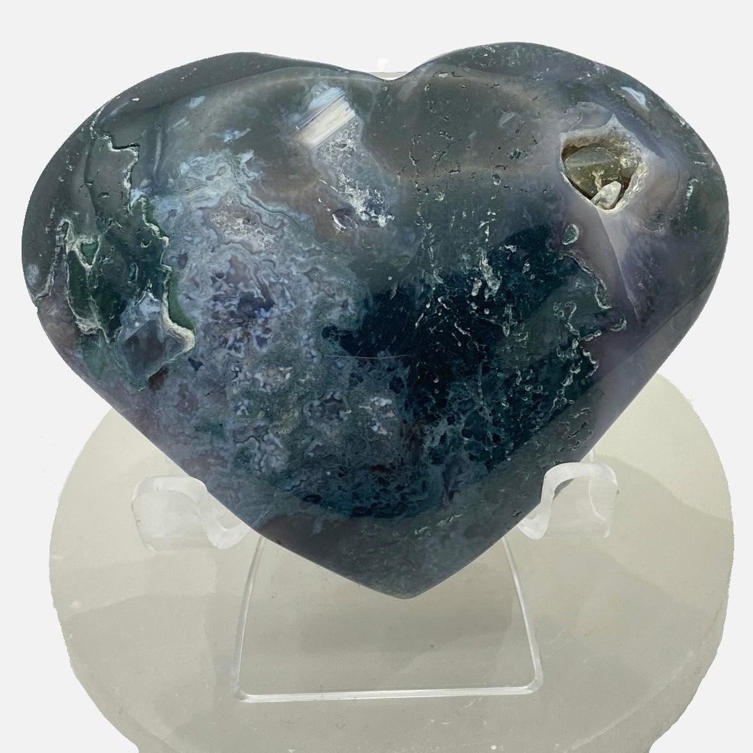 Moss Agate Heart #5 - Large