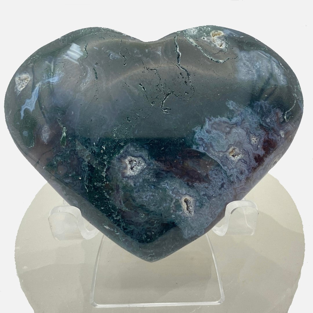 Moss Agate Heart #5 - Large