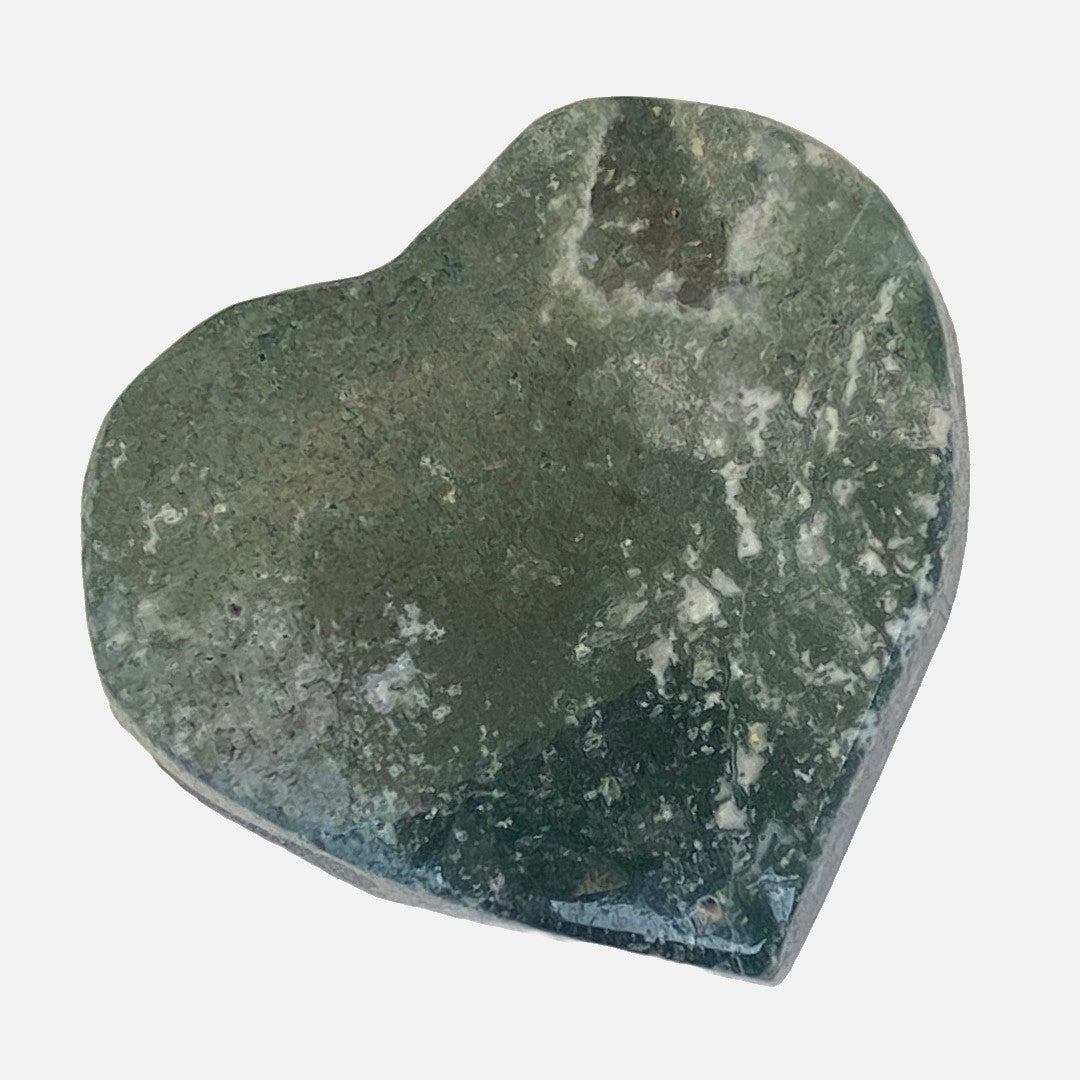 Moss Agate Heart Trinket Bowl