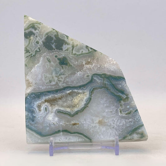 Druzy Moss Agate Slab #4