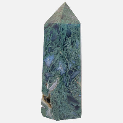 Druzy Moss Agate Tower - 16.2cm