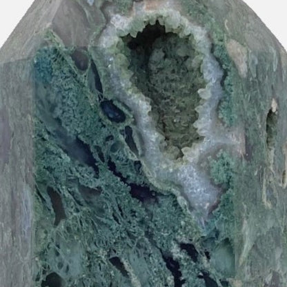 Druzy Moss Agate Tower - 16.2cm