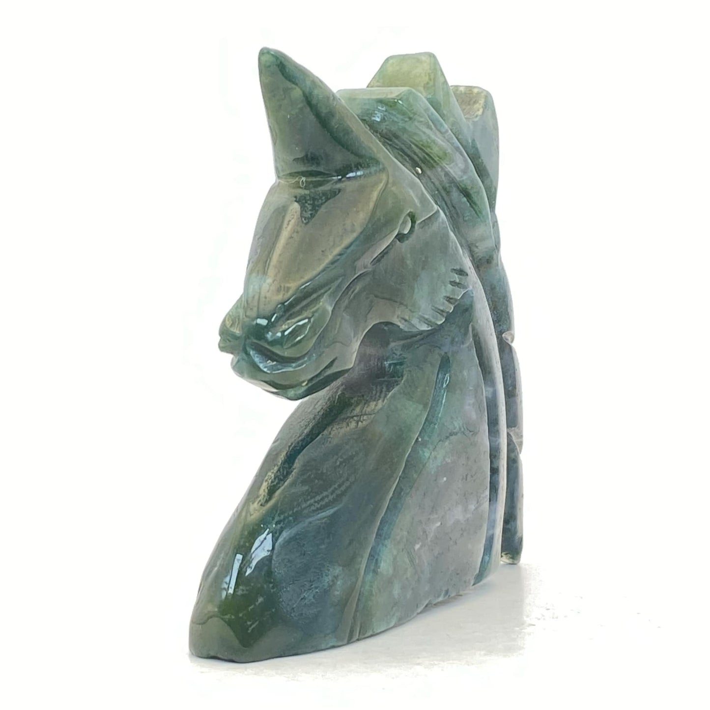 Moss Agate Unicorn Head #2 - LARGE