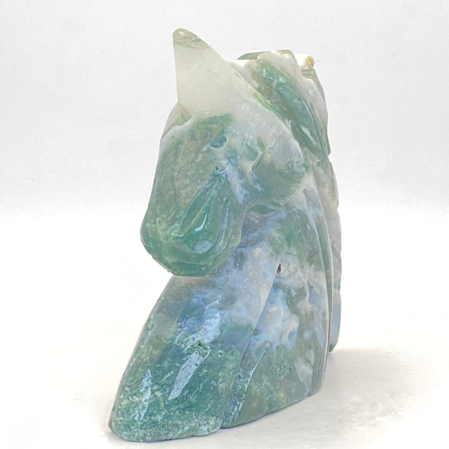 Moss Agate Unicorn Head #4 - LARGE