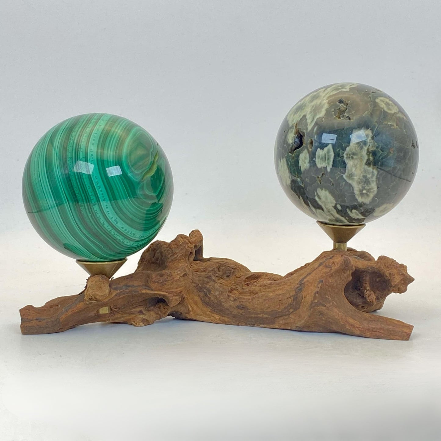 Natural Wood Double Sphere Stand #1