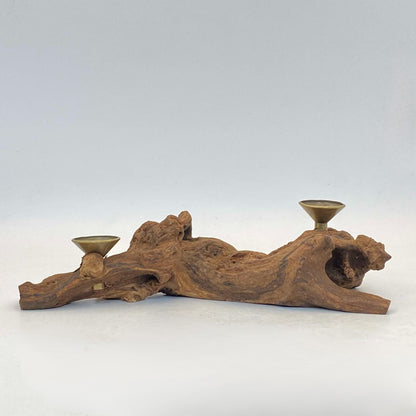 Natural Wood Double Sphere Stand #1